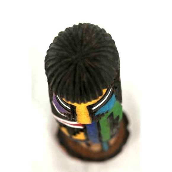 Nancy Woodman Navajo Long Hair Shalako Kachina Wooden Doll Figure 6" - Picture 5 of 6